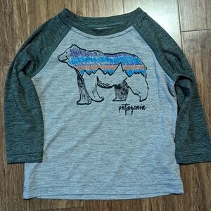 Patagonia Long Sleeve Capilene Silkweight Sun Shirt green/grey 6-12 mo NWOT